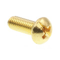 Prime-Line Machine Screw, Round Head, Phil/Sltd Comb Drive #10-32 X 1/2in Solid Brass 25PK 9004082